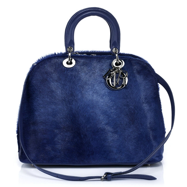 dior fall winter 2012 horsehair tote bag 0903 blue - Click Image to Close